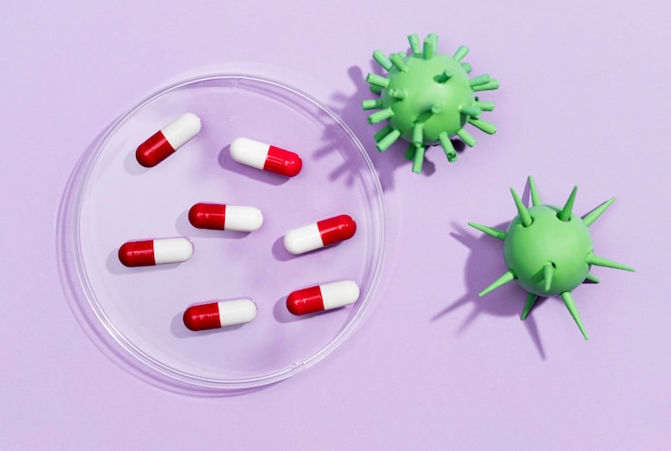Photo gratuit pilules plates pour le virus