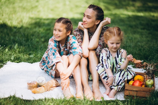 Photo gratuite pique-nique familial dans le parc