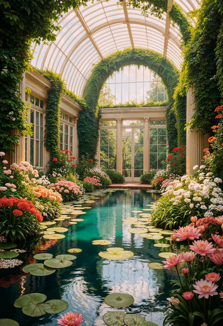 Photo gratuit une piscine de jardin sereine