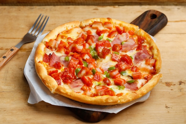 Pizza au poulet au bacon