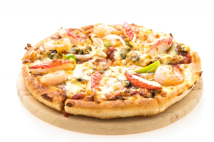 Photo gratuit pizza de fruits de mer