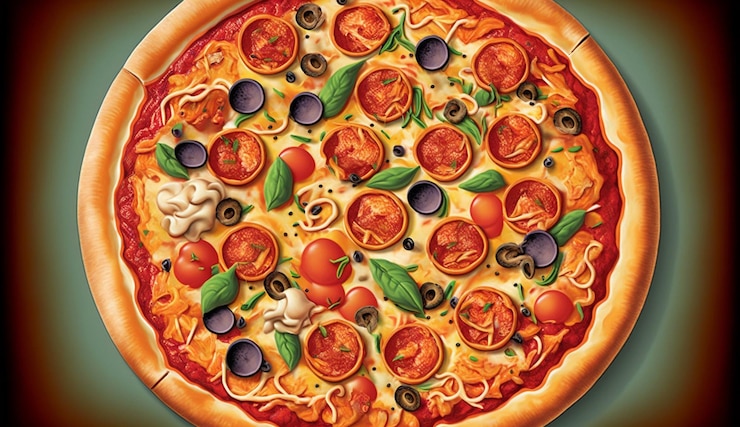 Photo gratuit pizza margherita fraîche cuite dans une pizzeria rustique ai générative
