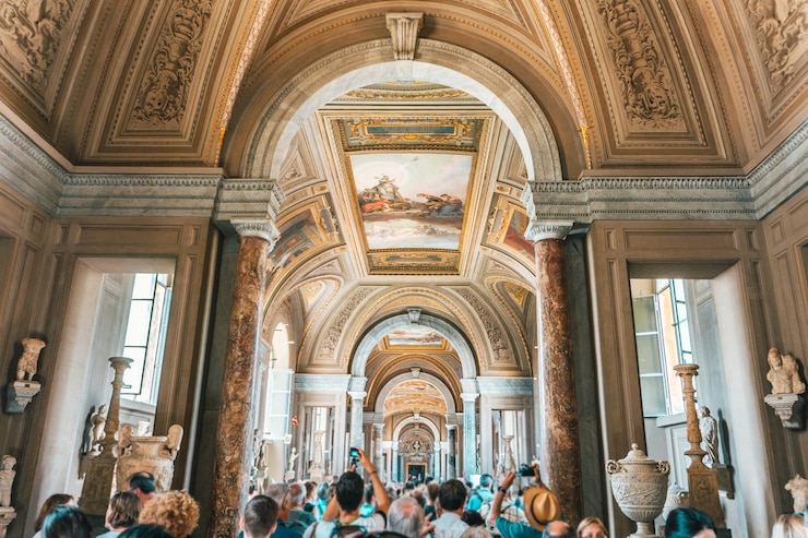 Photo gratuit plan intérieur des musées de la cité du vatican