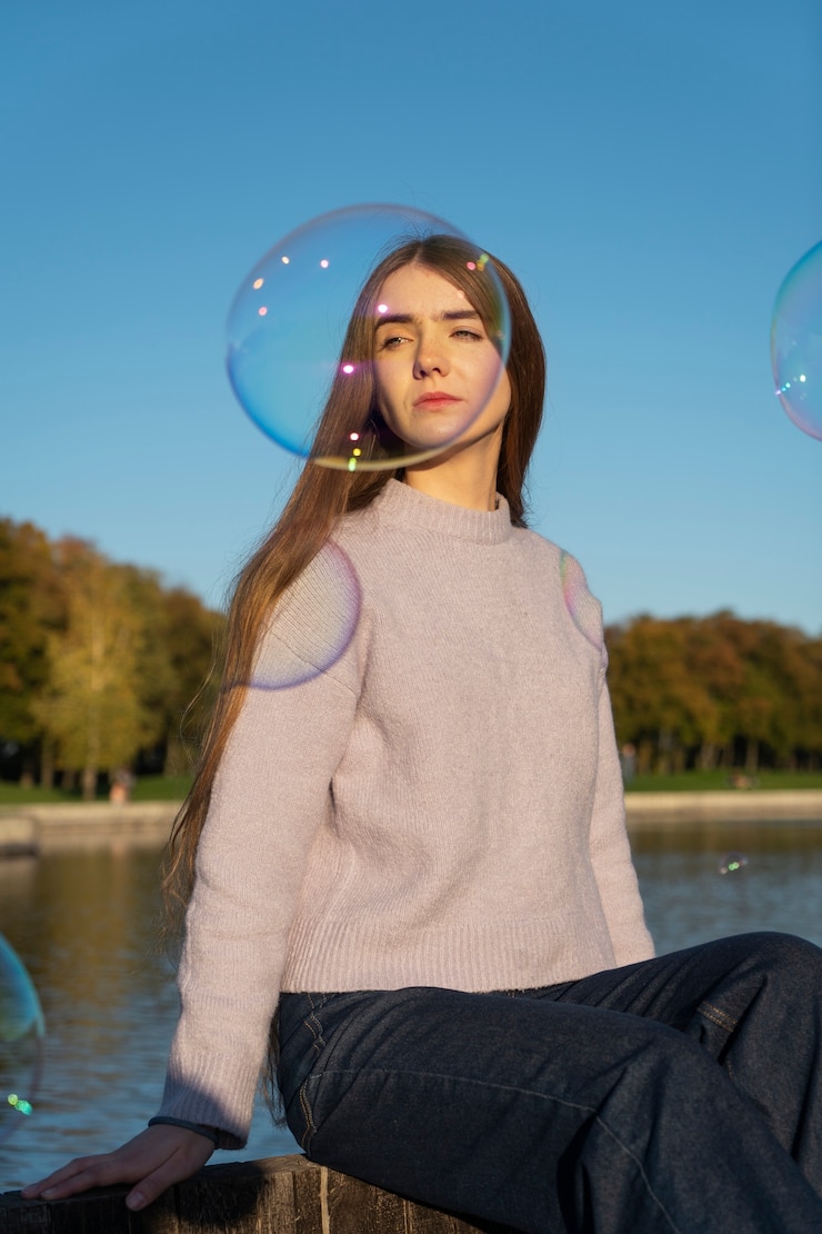 Photo gratuit plan moyen femme posant à l'extérieur