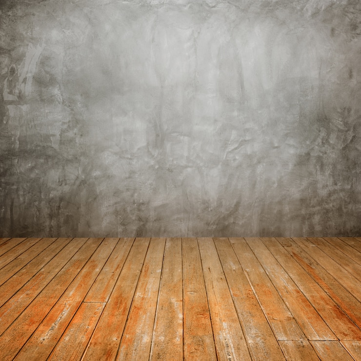 Photo gratuit plancher en bois avec un mur de béton