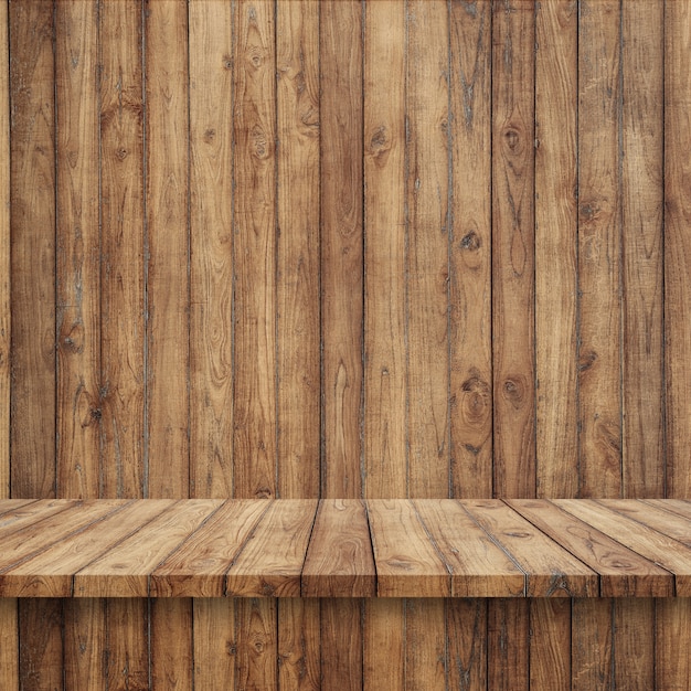 plancher en bois avec mur en bois