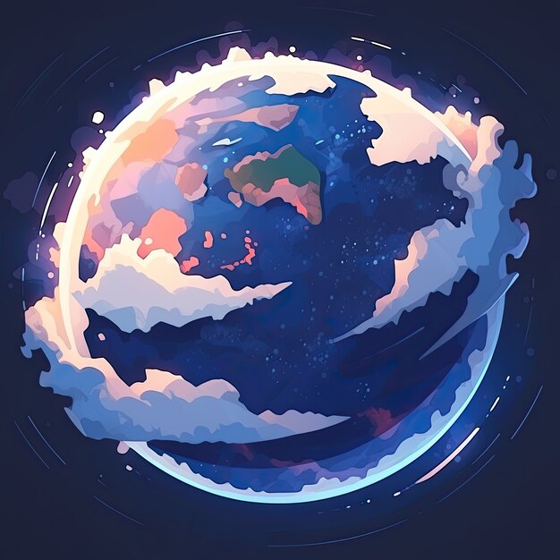 La planète Terre dans le style des dessins animés