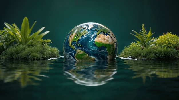 La planète Terre entourée de nature et de végétation
