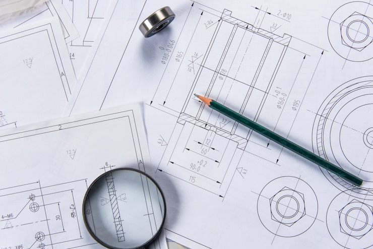 Photo gratuit plans architecturaux