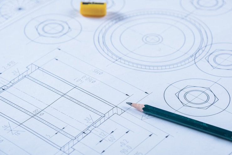 Photo gratuit plans architecturaux