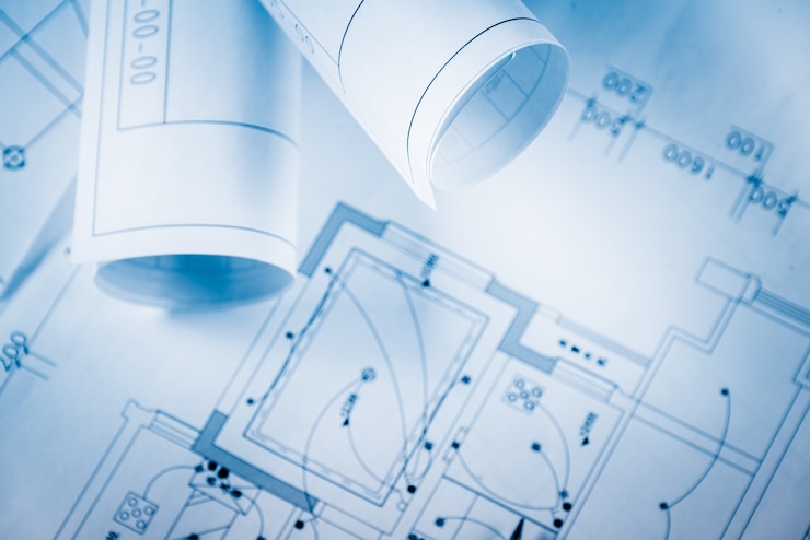 Photo gratuit plans architecturaux