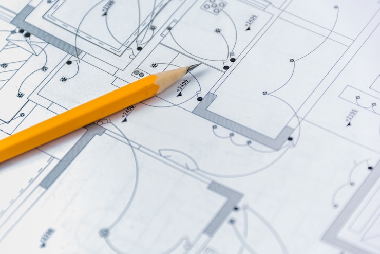 Photo gratuit plans architecturaux