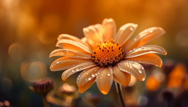 Photo gratuite plante de camomille vibrante dans une prairie d'automne humide générée par l'ia