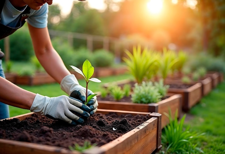 Photo gratuit planter une pousse