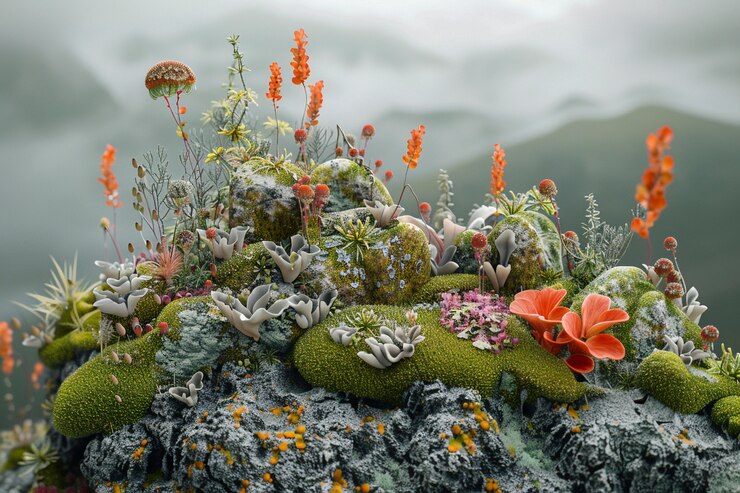 Photo gratuit plantes aux couleurs vives dans le milieu naturel