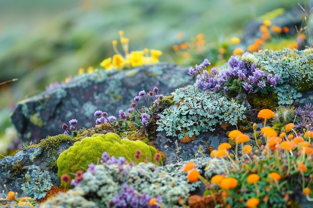 Photo gratuite plantes aux couleurs vives dans le milieu naturel