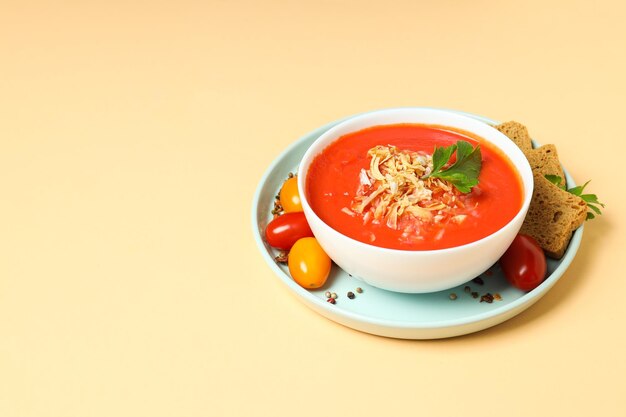 Plat à base de tomates savoureuse soupe aux tomates