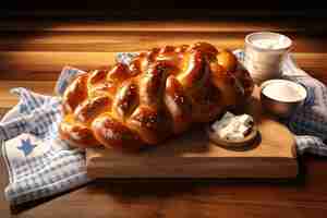 Photo gratuite un plat de challah 3d pour hanouka