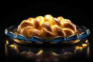 Photo gratuite un plat de challah 3d pour hanouka