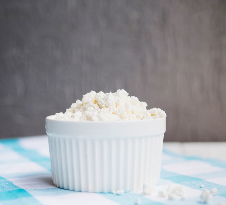 Photo gratuit plat complet de fromage cottage