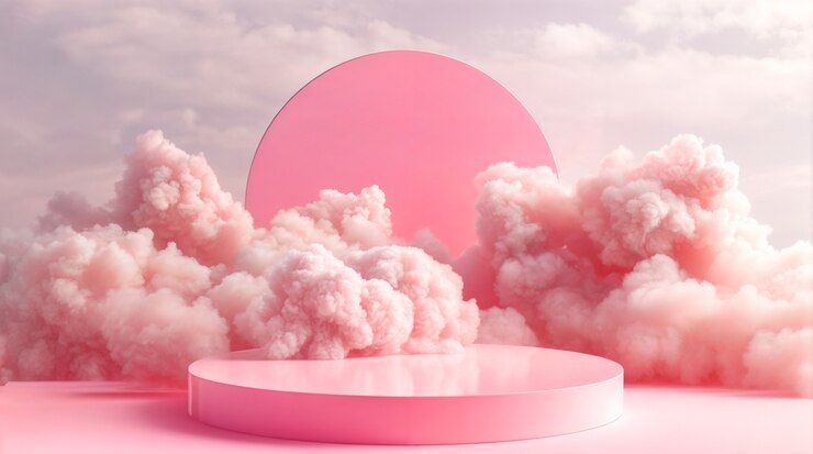 Photo gratuit plateforme pour présenter des produits avec une esthétique et des couleurs rêveuses