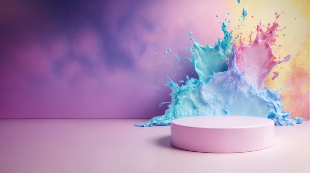 Plateforme pour présenter des produits avec une esthétique et des couleurs rêveuses