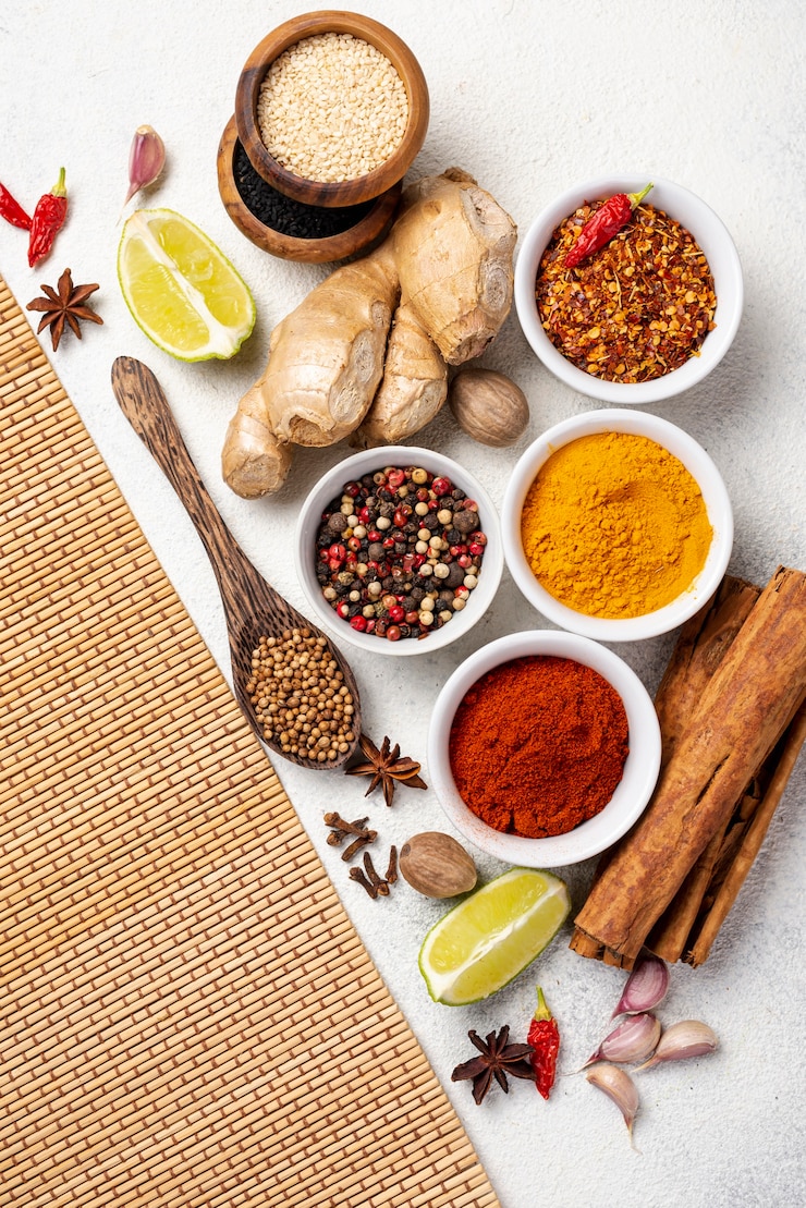 Photo gratuit plats plats asiatiques ingrédients alimentaires