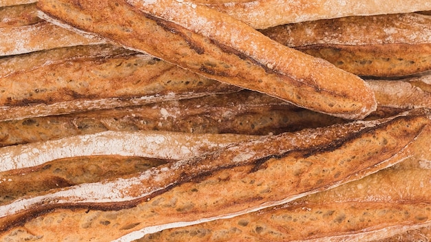 Plein cadre de baguettes rustiques