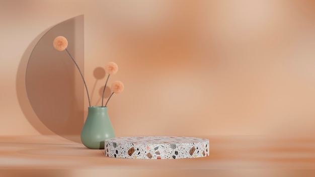 Photo gratuite podium 3d avec une palette de couleurs douces