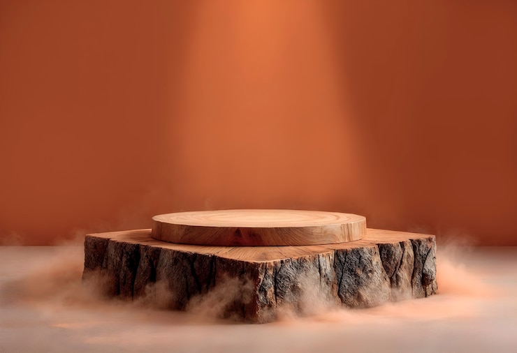 Photo gratuit podium en bois rustique