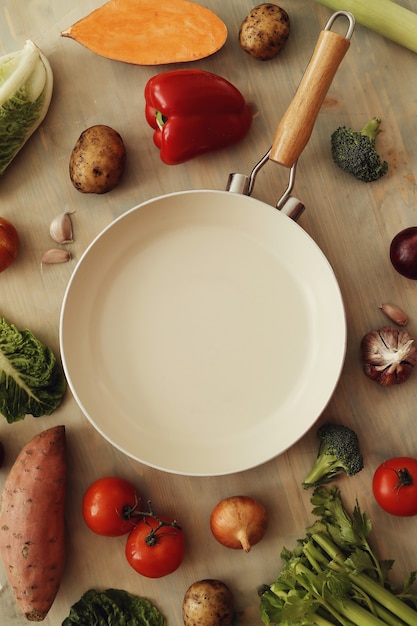 Photo gratuite poêle aux légumes