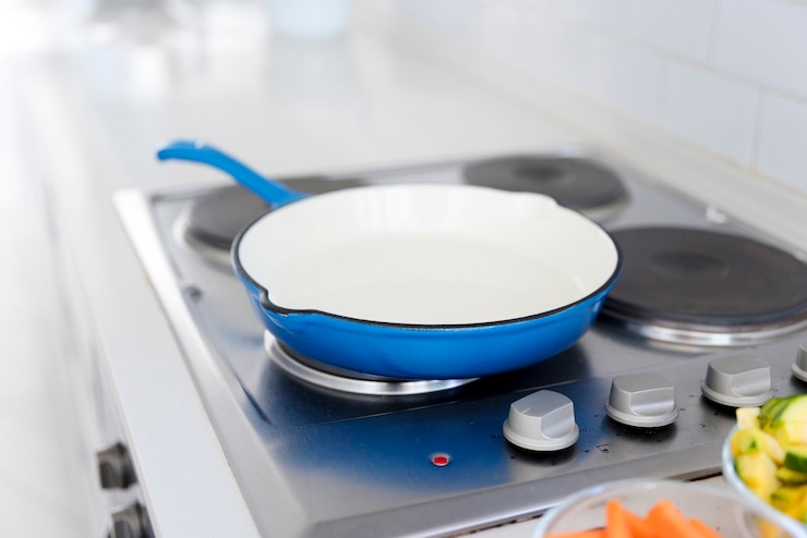 Photo gratuit poêle sur la cuisinière