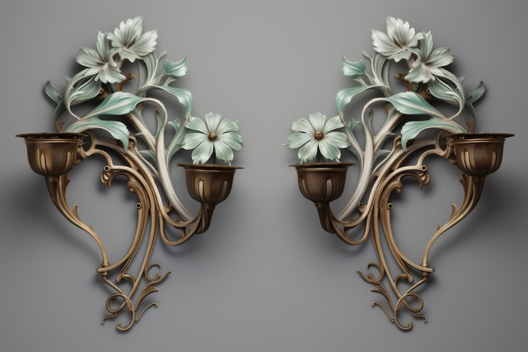 Photo gratuit des poignées de meubles ornées dans le style art nouveau