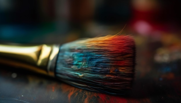 Photo gratuite les poils de pinceau multicolores créent un motif abstrait généré par l'ia
