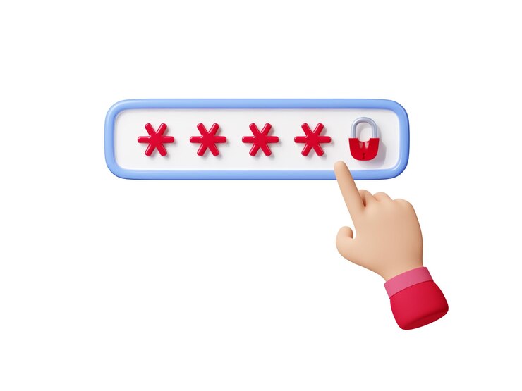 Photo gratuit point de main pour former avec mot de passe et cadenas rouge