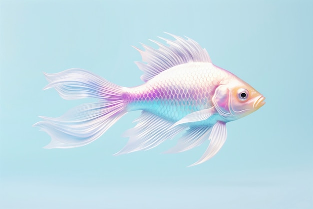 Photo gratuite poisson 3d abstrait en studio