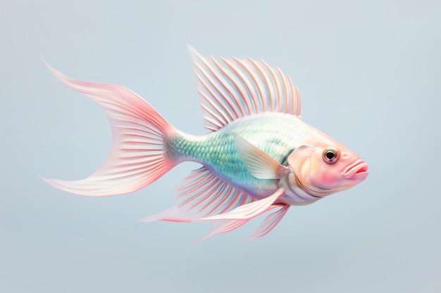 Photo gratuite poisson 3d abstrait en studio