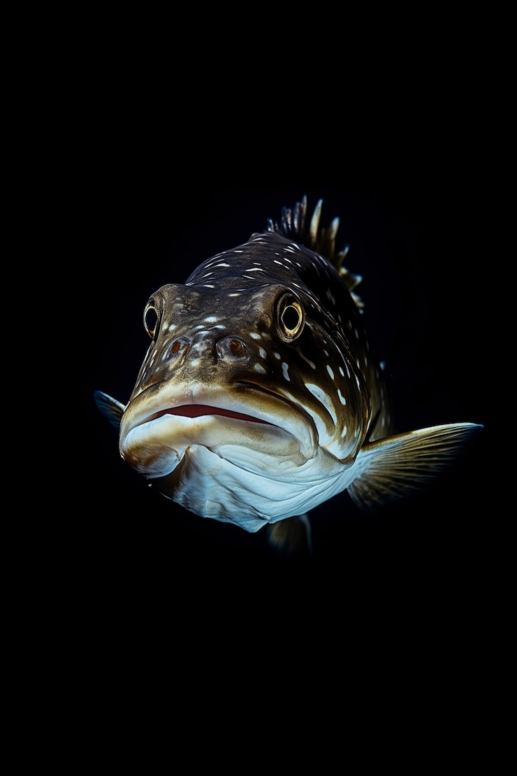 Photo gratuit poisson d'apparence simple avec un fond noir