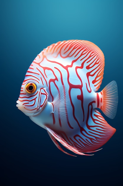 poisson coloré 3d sous l'eau