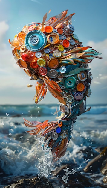 Photo gratuite poisson fantastique fait de plastique