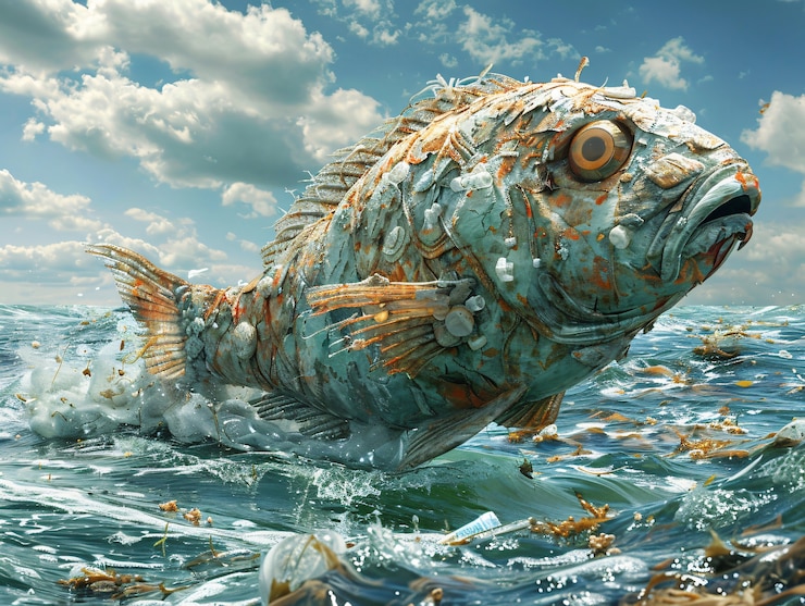 Photo gratuit poisson fantastique fait de plastique