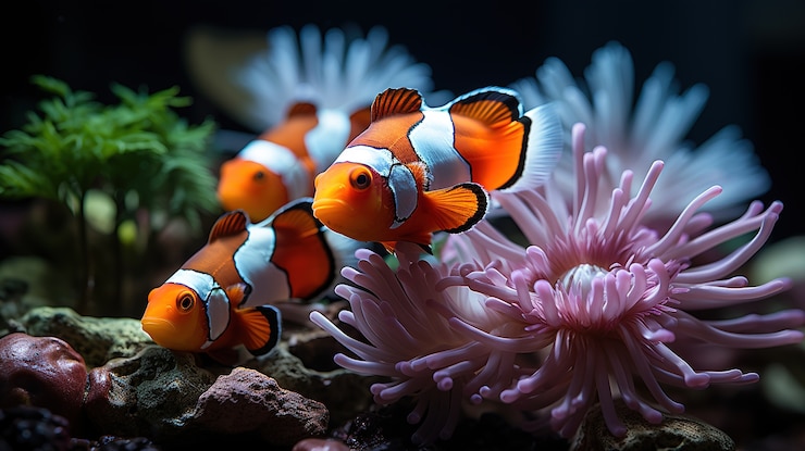 Photo gratuit poisson mignon près du récif corallien