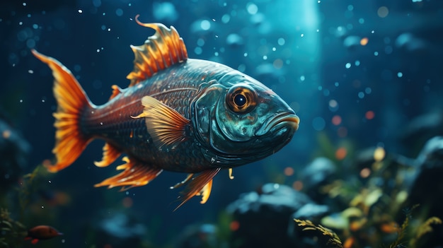 Photo gratuite poisson mignon près du récif corallien