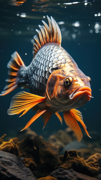 Photo gratuite poisson mignon sous l'eau