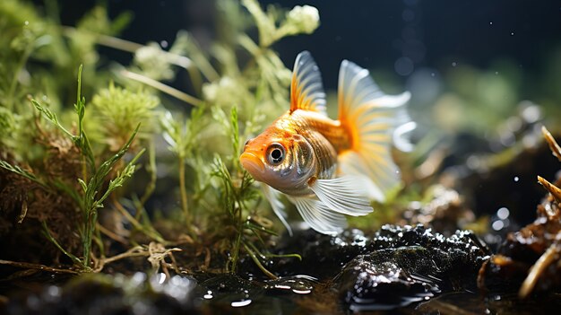 Poisson mignon avec végétation