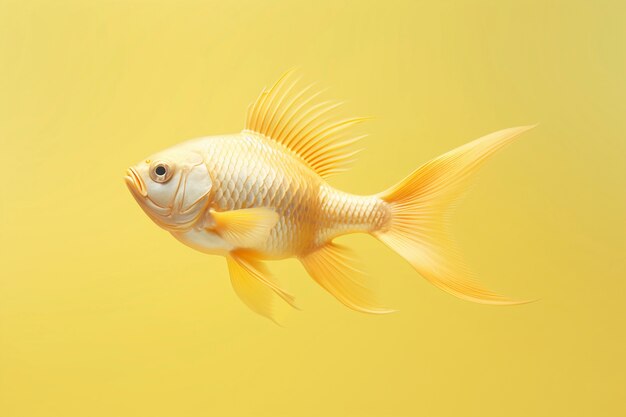 Photo gratuite poisson d'or 3d en studio