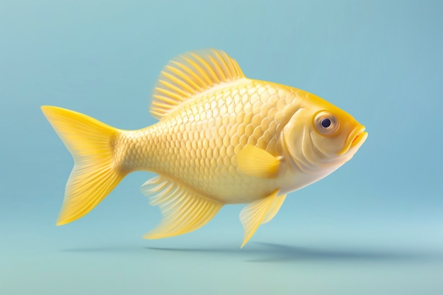 Photo gratuite poisson d'or 3d en studio