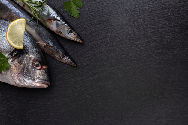 Poisson plat et citron sur la table