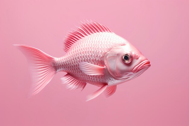 Photo gratuite poisson rose 3d en studio