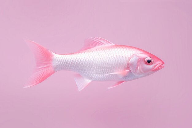 poisson rose 3d en studio